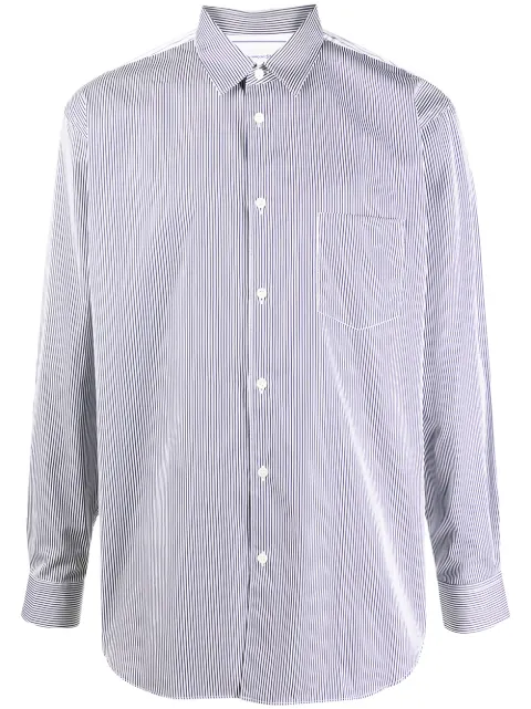 Comme Des Garçons contrast striped pocket shirt