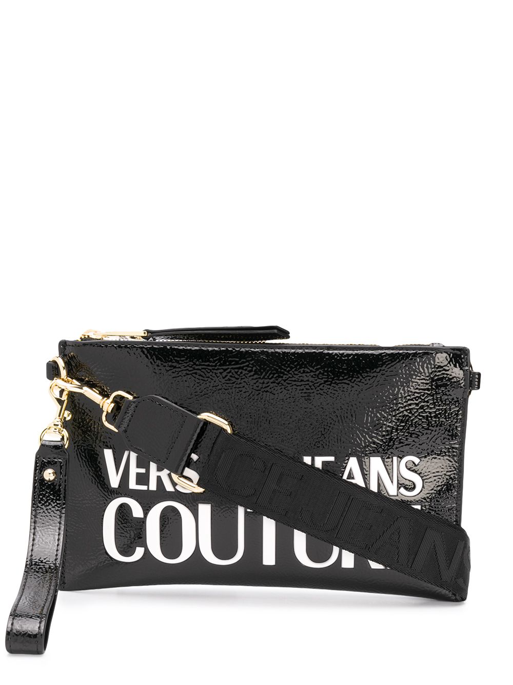 VERSACE JEANS COUTURE LOGO EMBOSSED CLUTCH BAG