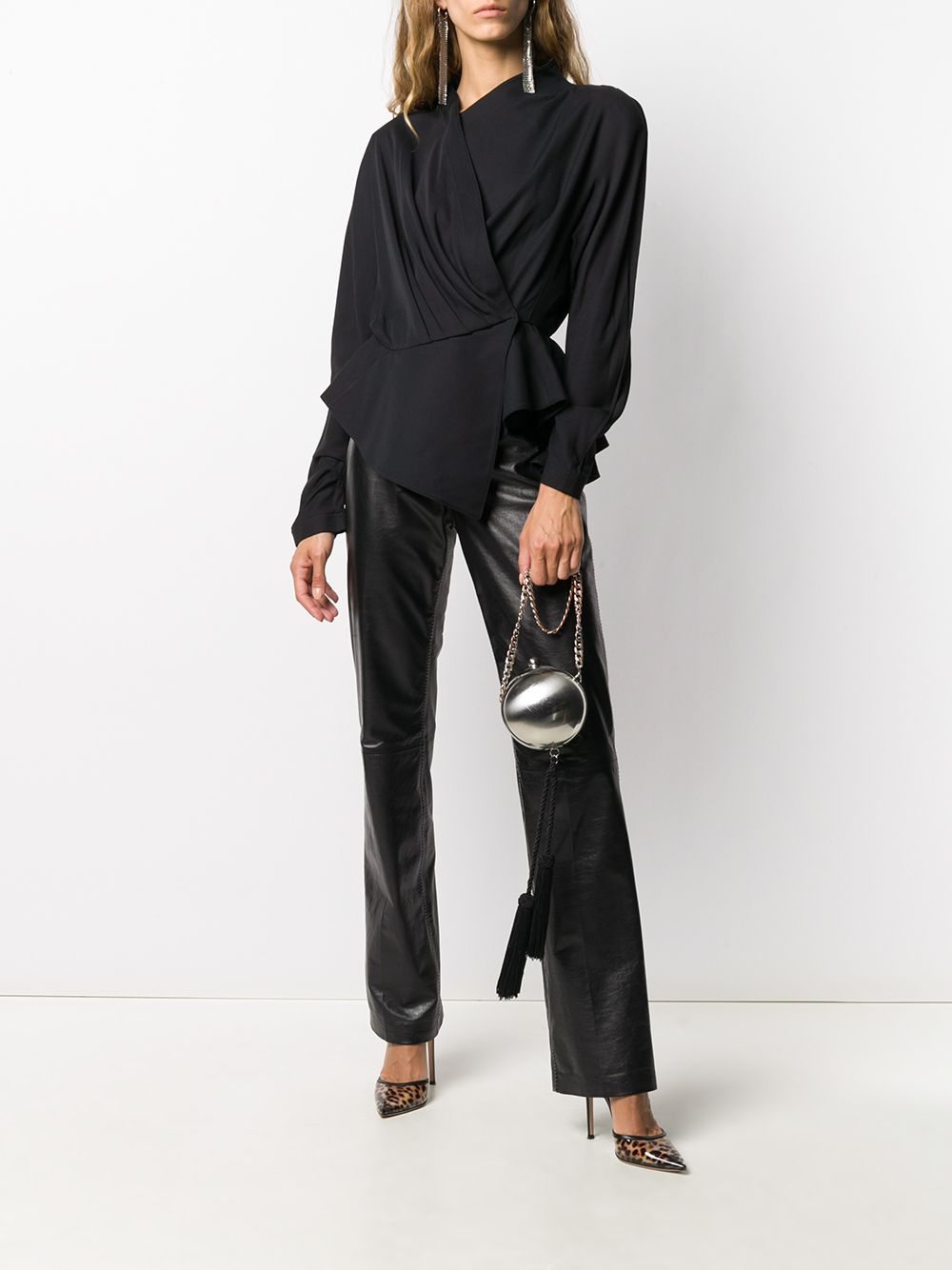 Pre-owned Mugler 1980s Draped Wrap Jacket In Black