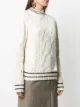 Ballantyne logo-patch cable-knit jumper