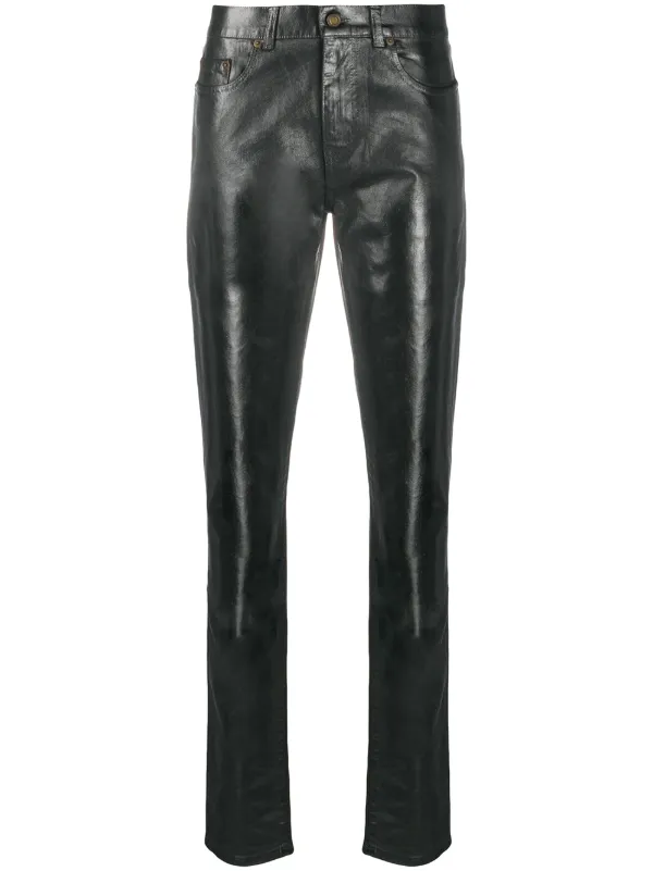 saint laurent coated jeans