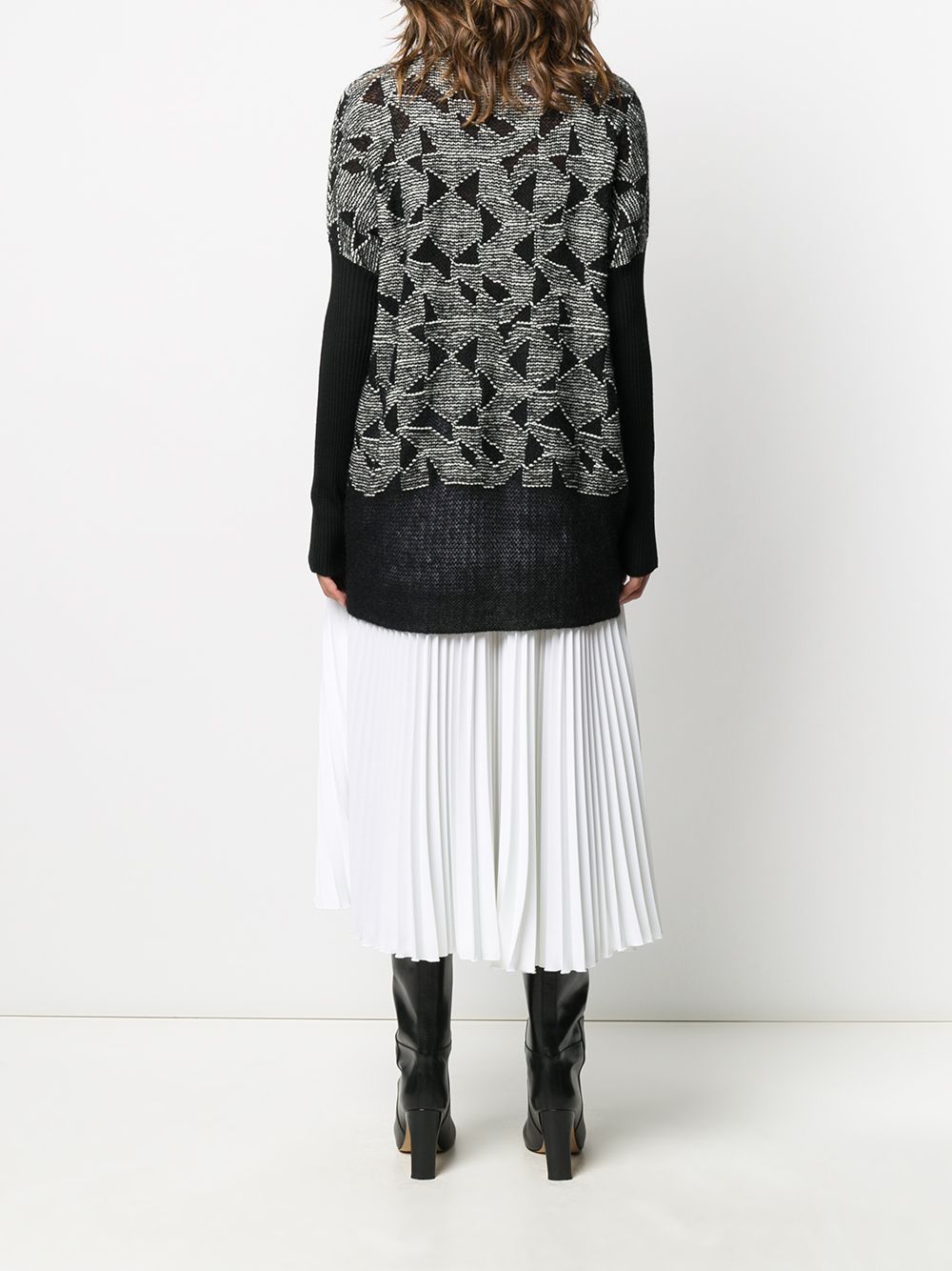 Shop Pierantoniogaspari Jacquard-knit Dolman Sleeve Jumper In Black