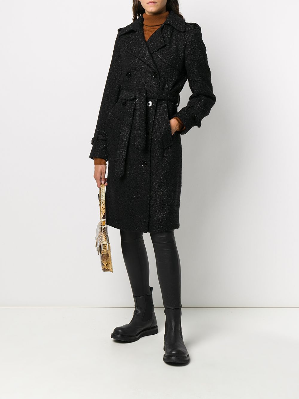 фото Dondup metallic-embellished double-breasted coat