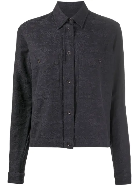 YMC camisa con motivo floral en jacquard