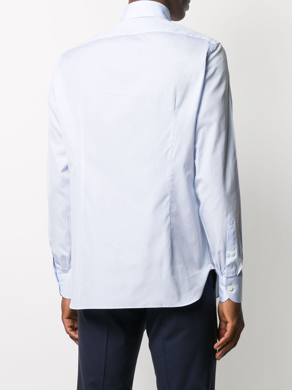 фото Borrelli spread-collar poplin shirt