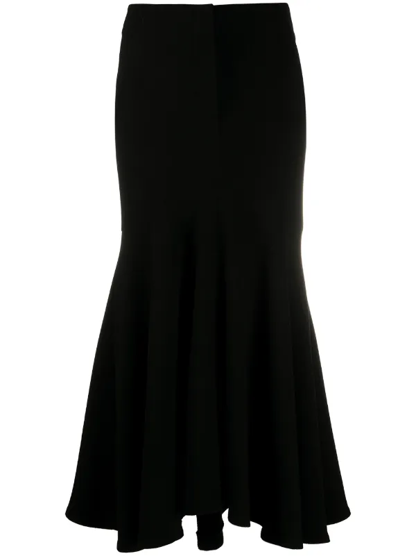 black flared maxi skirt