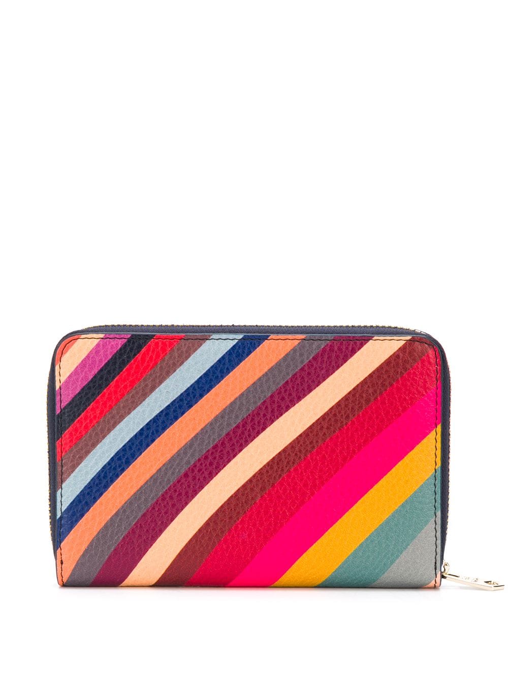 Shop Paul Smith Rainbow Stripe Leather Wallet In Green