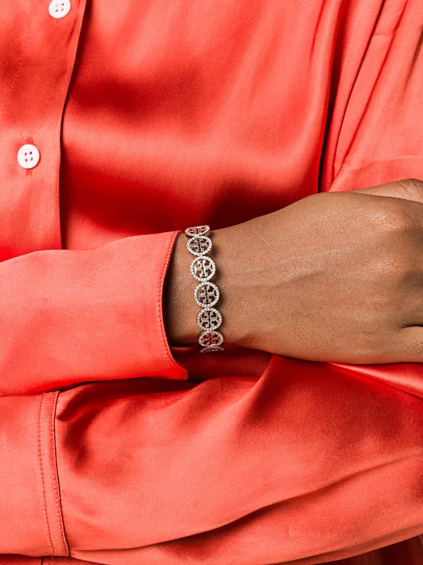 Shop Tory Burch Miller Pavé cuff bracelet with Express Delivery Shop Tory Burch Miller Pavé cuff bracelet with Express Delivery