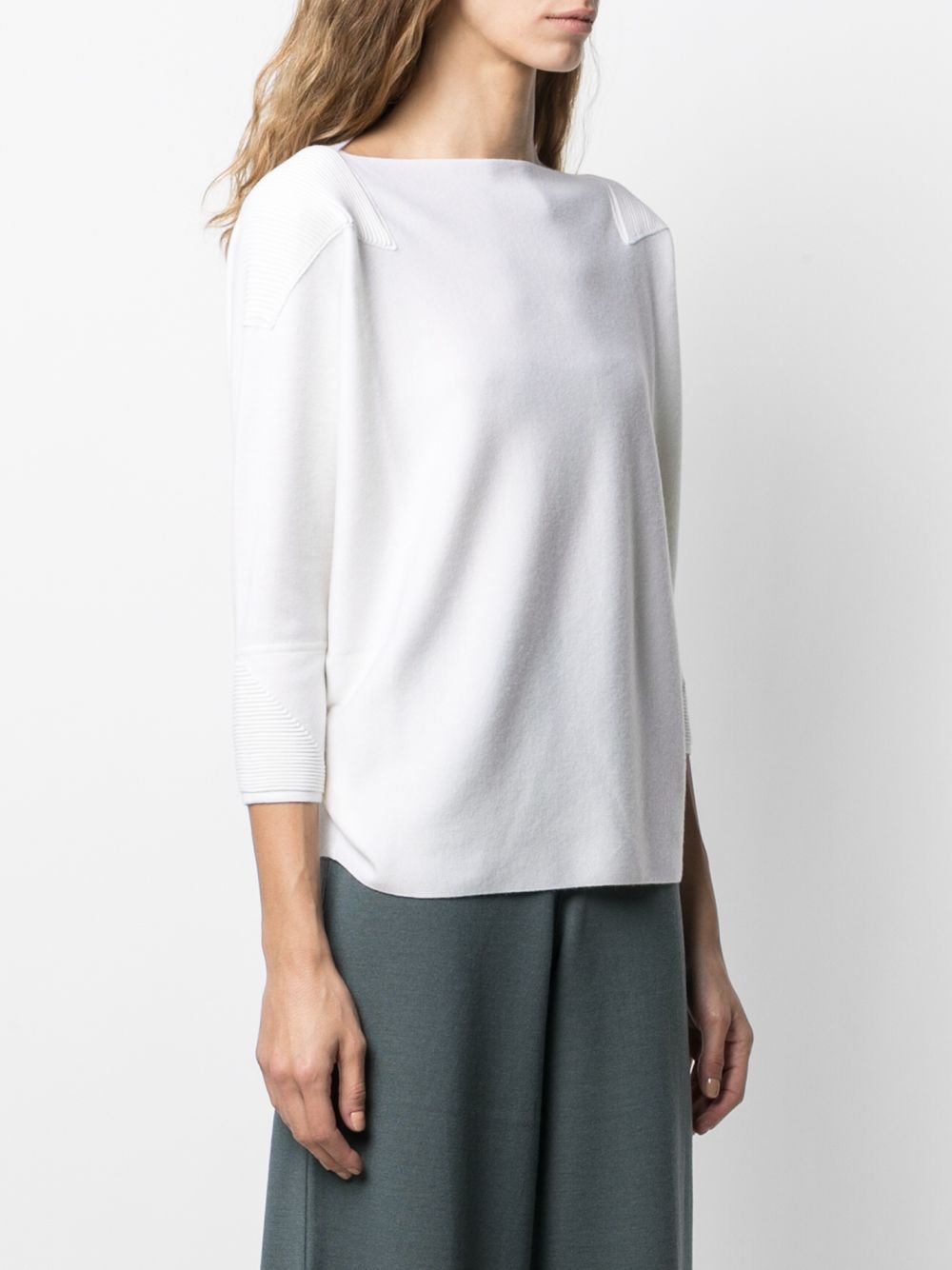 фото Maison ullens long-sleeved ribbed panel sweater