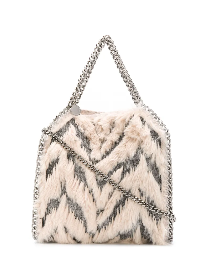 Stella Mccartney Small Falabella Fur-free-fur Tote Bag In Neutrals