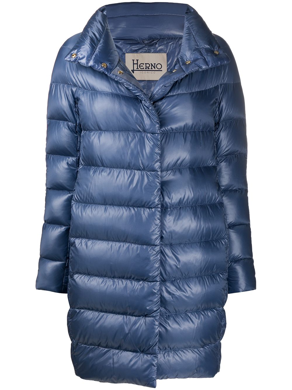 Herno Padded Zip-up Coat In Blue