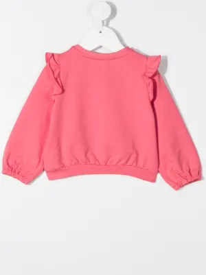Shop pink Elisabetta Franchi La Mia Bambina logo ruffle sweatshirt with  Express Delivery - Farfetch