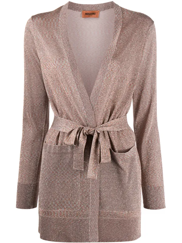 metallic cardigan dress