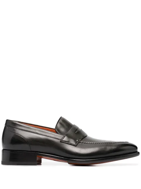 Santoni slip-on leather loafers