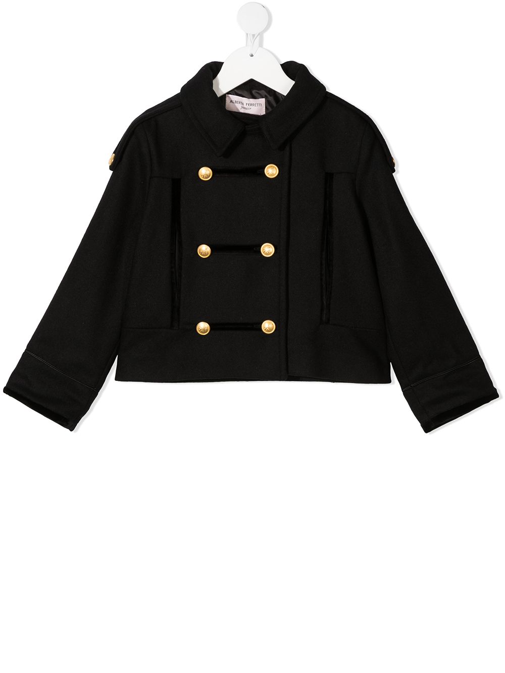 фото Alberta ferretti kids point collar military coat