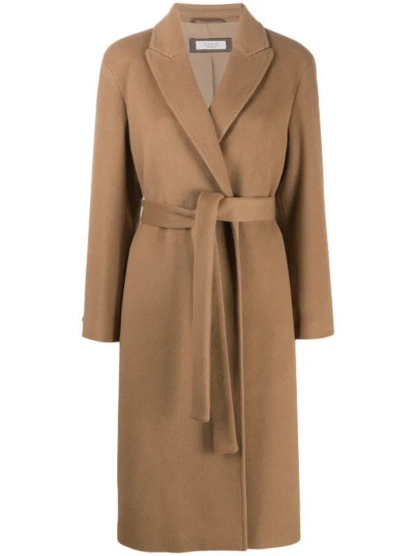 beige wool wrap coat