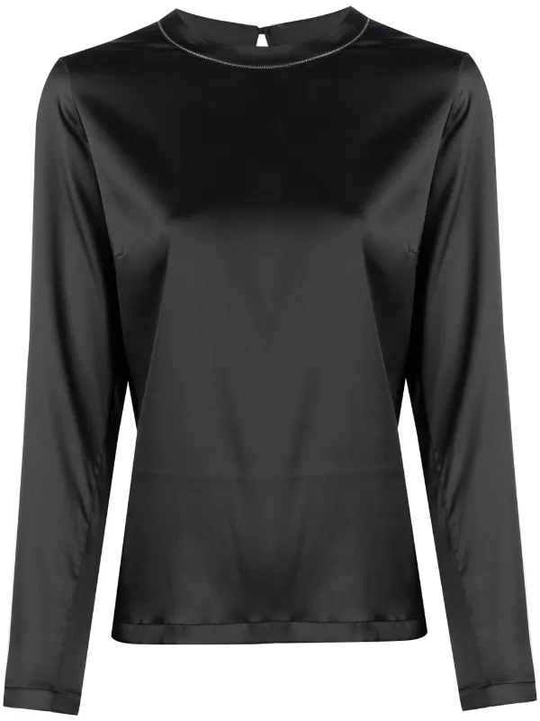 Peserico long-sleeve Silk Blouse - Farfetch