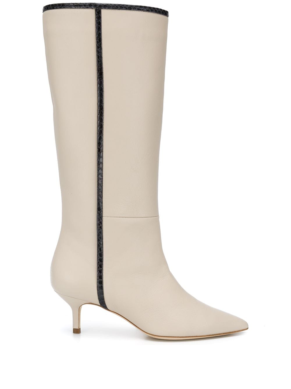 Shop Malone Souliers Contrast Trim Knee-high Boots In Neutrals