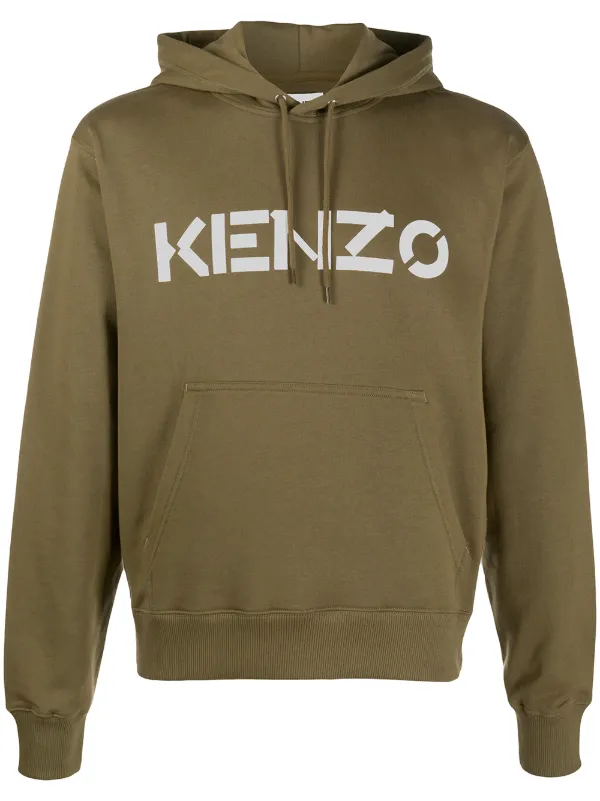 Kenzo Logo Print Hoodie Farfetch