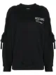 Image 1 of Moschino logo-embroidered laced-sleeve sweatshirt