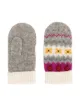 Image 1 of Familiar intarsia knit apple motif mittens