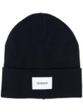 DONDUP fine-knit logo patch beanie - Blue