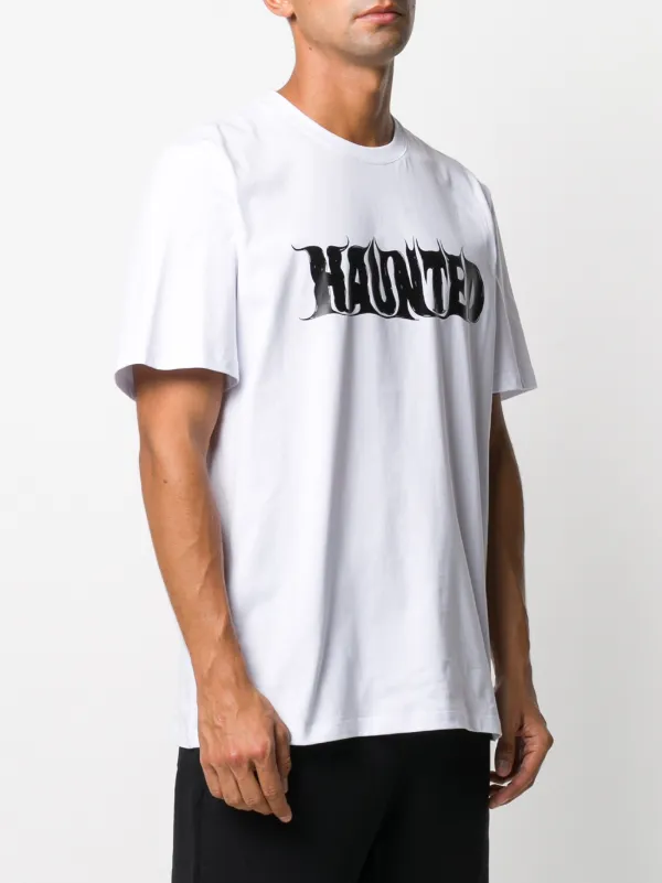Tシャツ・カットソー MSGM CREW NECK COTTON T-SHIRT WITH HAUNTED PRINT MSGM Haunted crew-neck T-shirt | White | FARFETCH