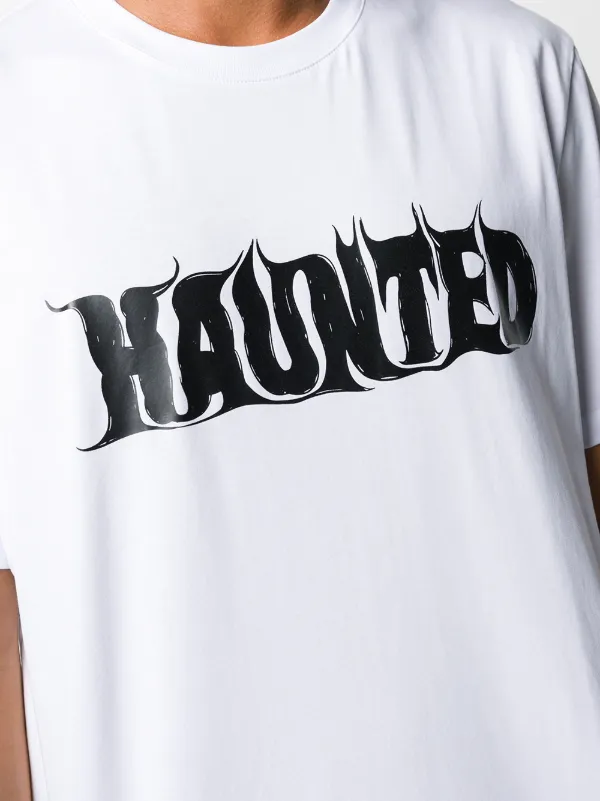 Tシャツ・カットソー MSGM CREW NECK COTTON T-SHIRT WITH HAUNTED PRINT MSGM Haunted crew-neck T-shirt | White | FARFETCH