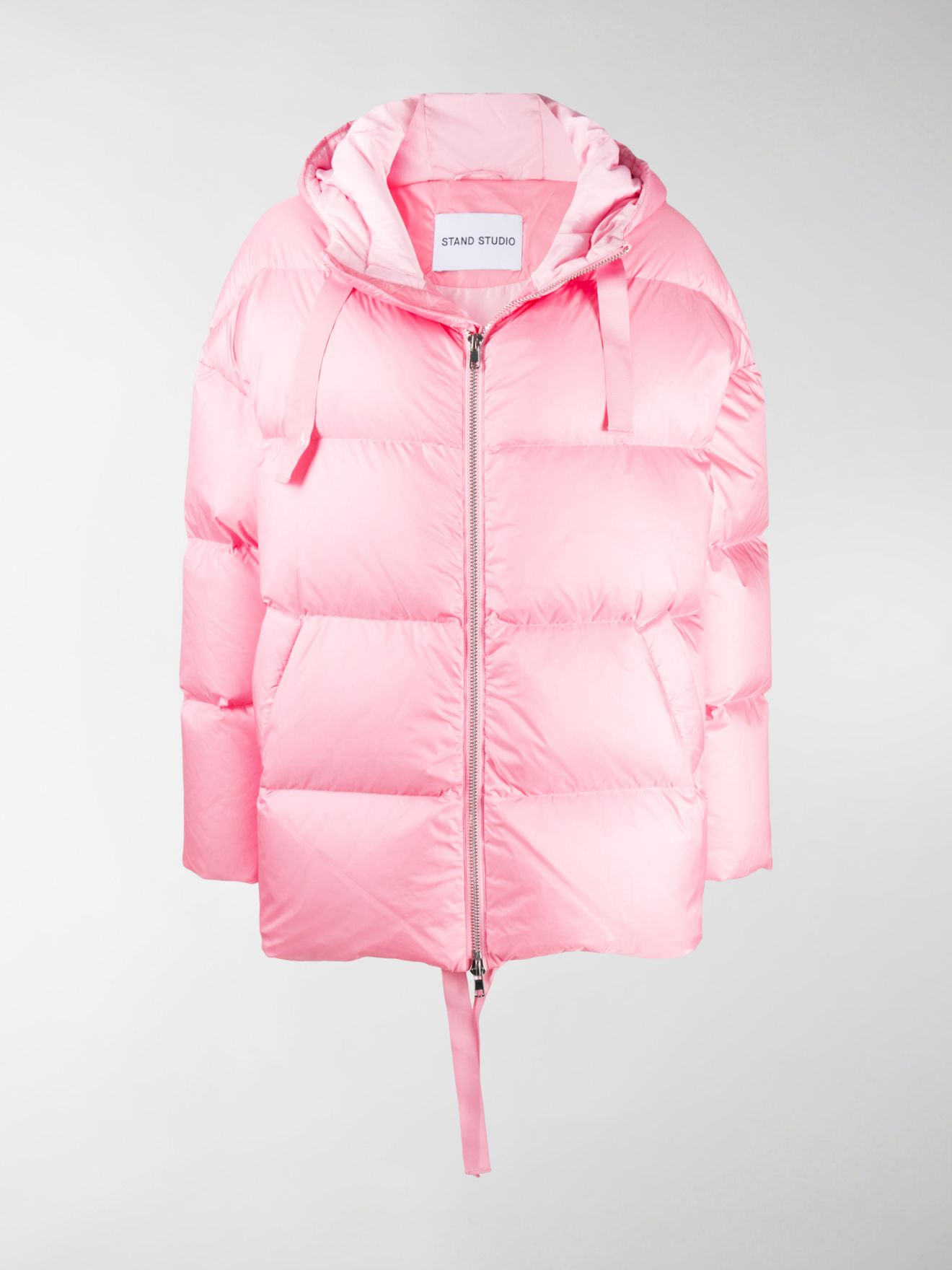 oversized pink puffer jacket