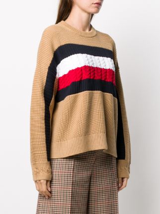 colour-block cable knit jumper展示图