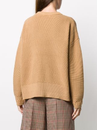 colour-block cable knit jumper展示图