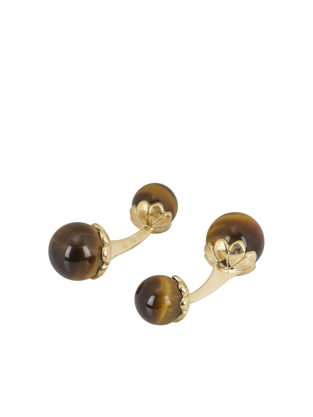 фото Piaget pre-owned 18kt yellow gold tiger eye cufflinks