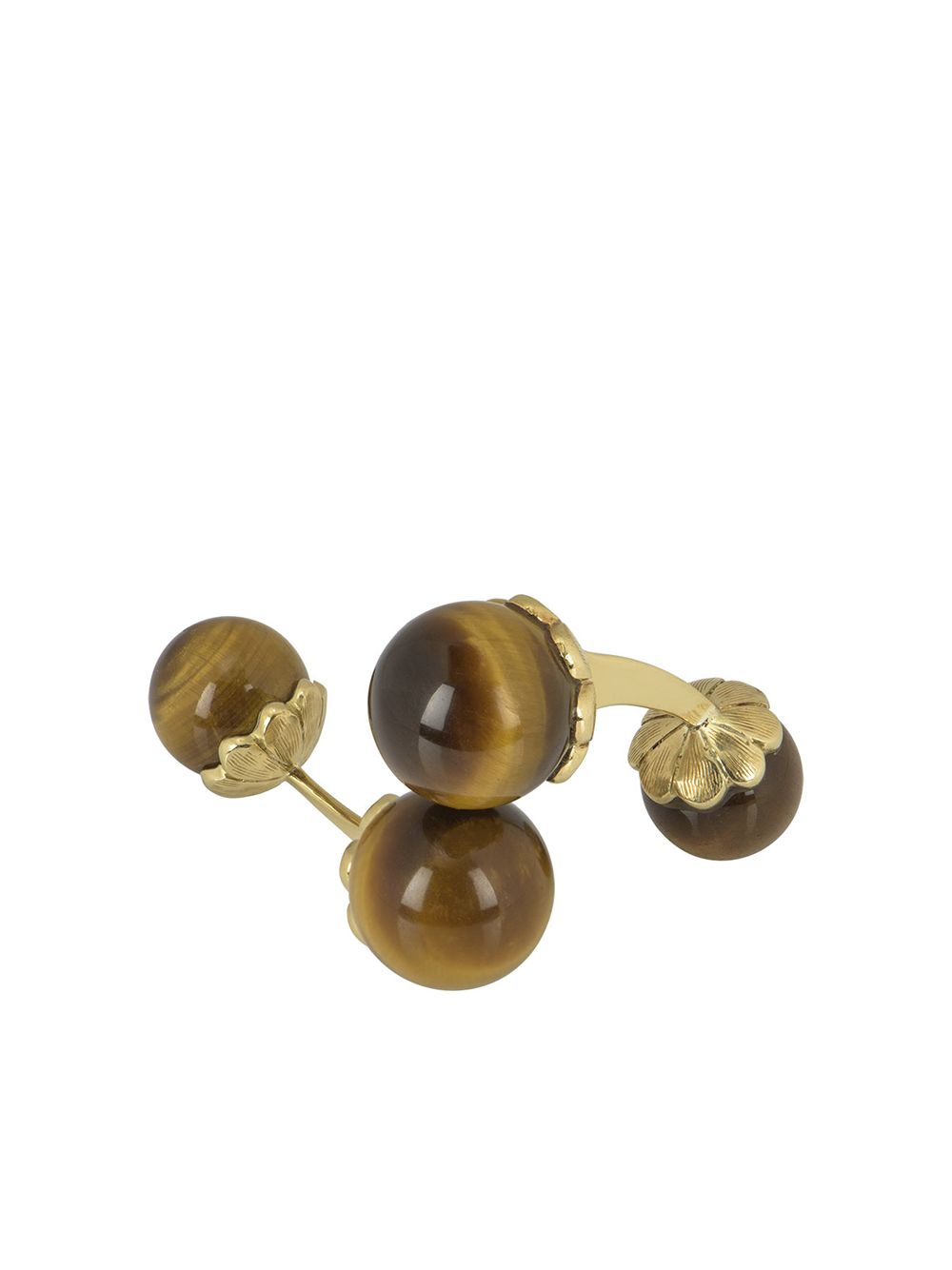 фото Piaget pre-owned 18kt yellow gold tiger eye cufflinks