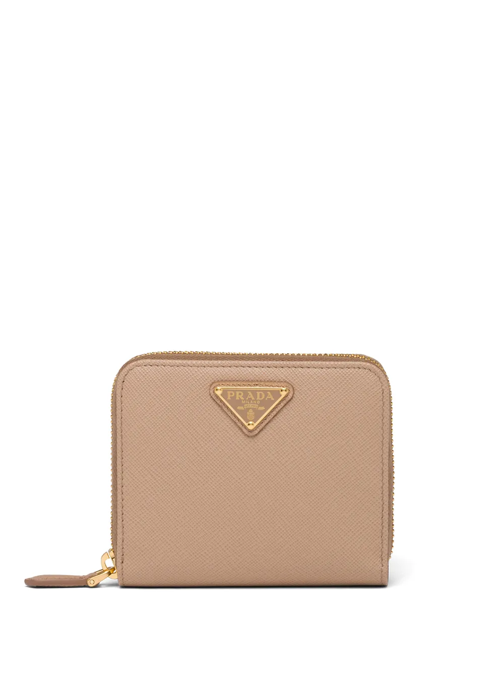 portefeuille zippé en cuir Saffiano