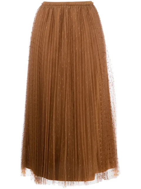 RED Valentino point d'esprit pleated skirt