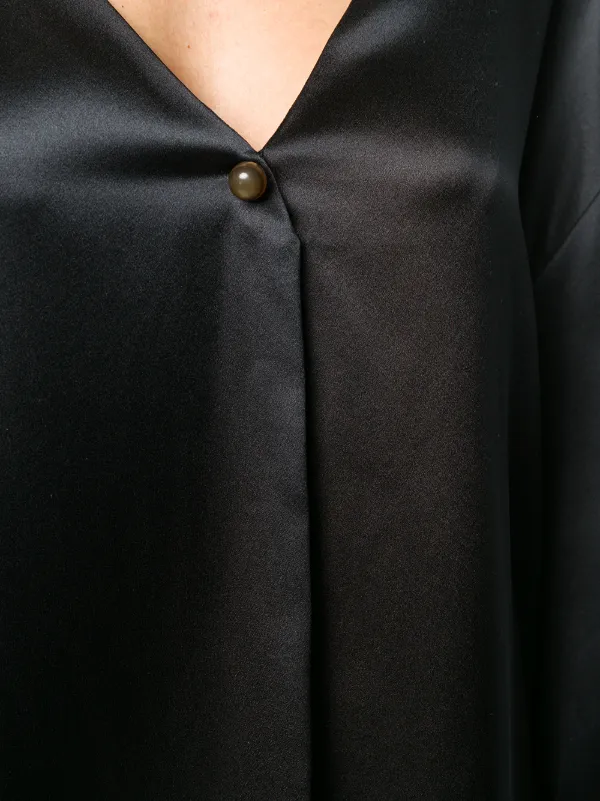 v neck satin blouse