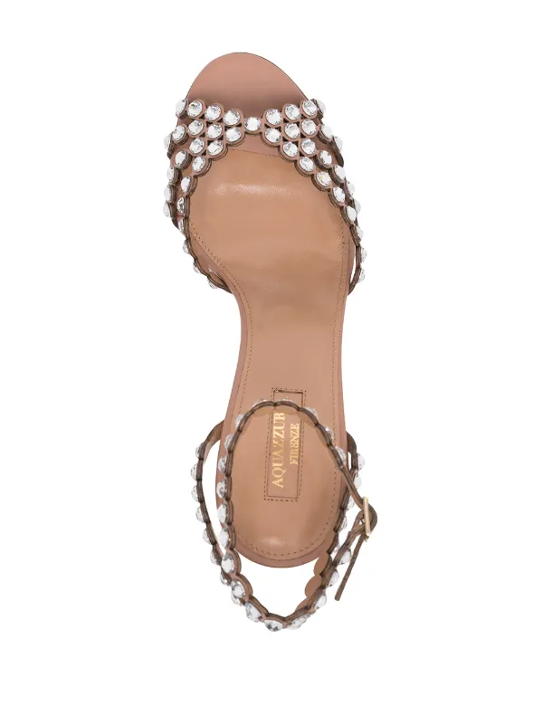 Aquazzura Tequila 85mm Crystal Embellished Sandals Farfetch