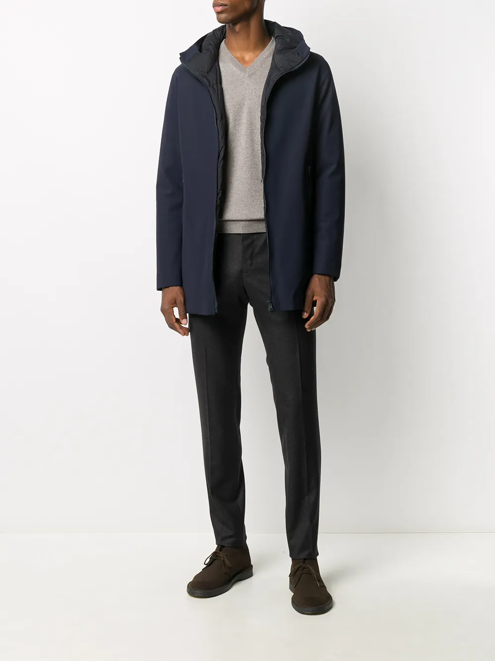 Canali Trui met V-hals - Beige