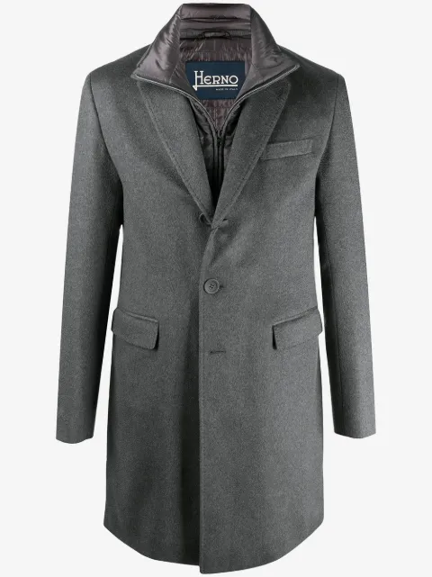 Herno single-breasted layered coat