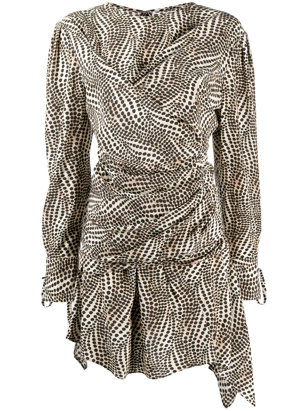 фото Isabel marant tie-cuffs dot-print mini dress