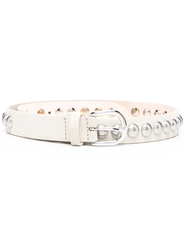 white studded belt
