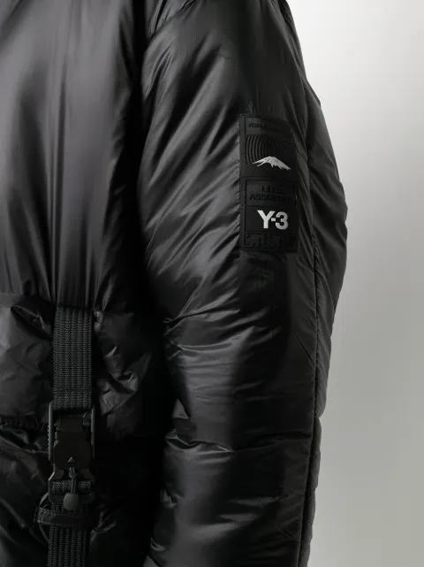 Y-3 black padded logo jacket for men 