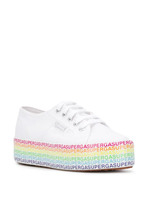rainbow superga platform shoes