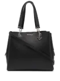 Emporio Armani pebbled-effect logo-plaque tote bag - Black
