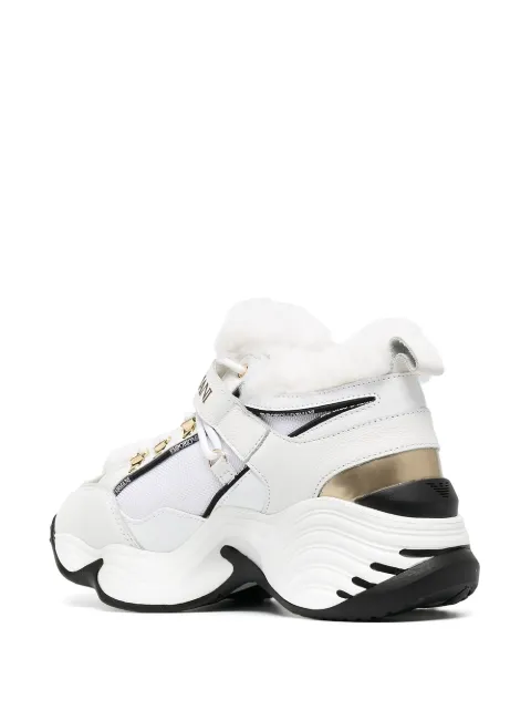 Shop white Emporio Armani chunky high-top trainers with Express Delivery - Farfetch