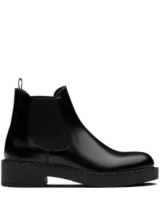 Botas con tacón de 50mm y efecto cepillado Prada disponibles en tallas 38,5  - 41. Envío express ✈ Devolución gratuita ✓