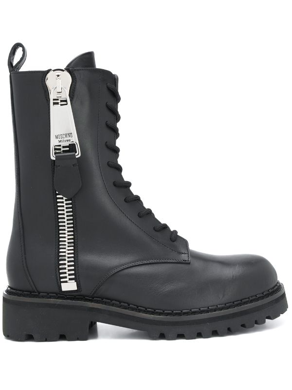 Moschino Tall lace-up Combat Boots 