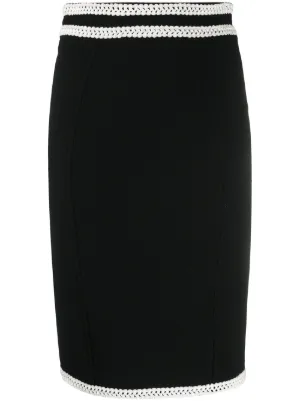 ワンピース MOSCHINO Women Mid Skirts A04308268 46013 1555 BLACK Black Moschino Black Collar Skirt - Women – myCompañero