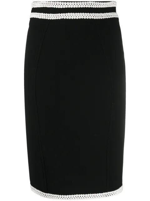 Moschino cross-stitch waist pencil skirt