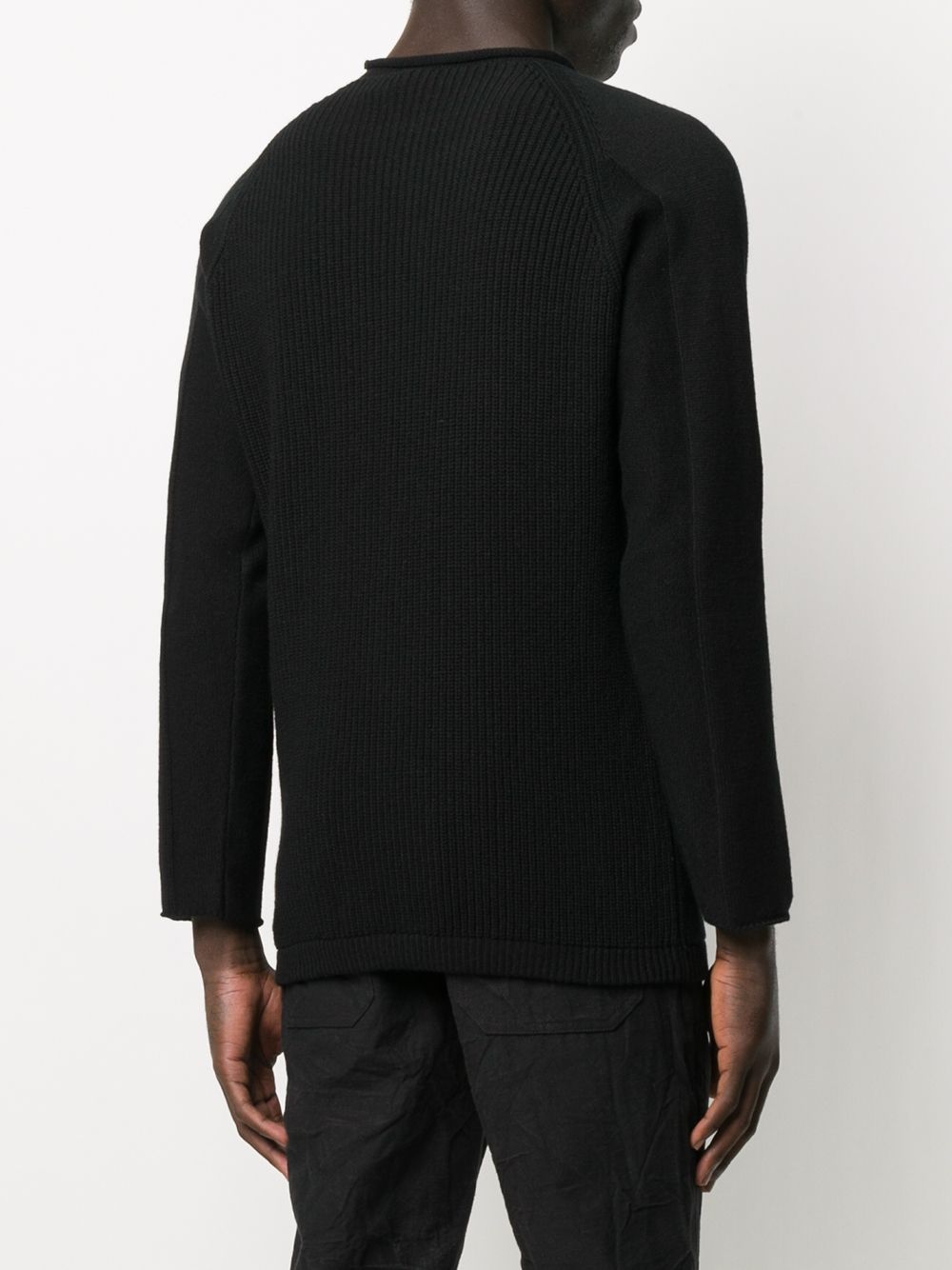 Shop Forme D'expression Fine-knit Long-sleeve Jumper In Black